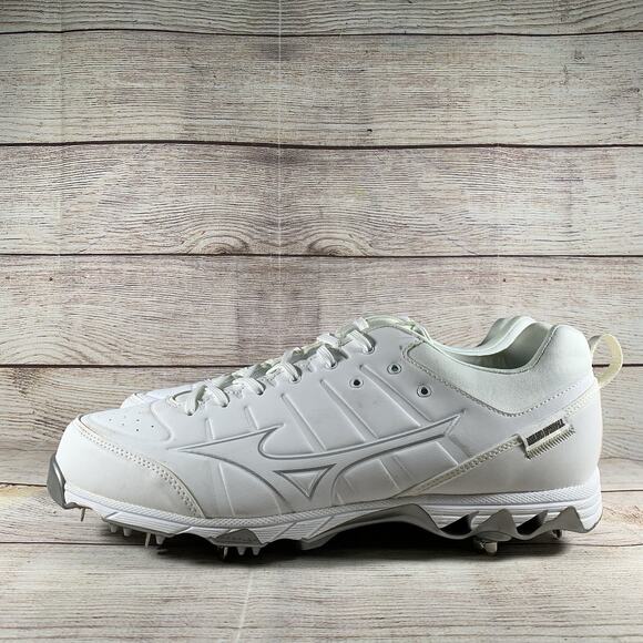 Mizuno WHITE 9-Spike Ambition 2 Mens Size 13 Baseball Athletic Low Metal Cleats - Picture 1 of 14